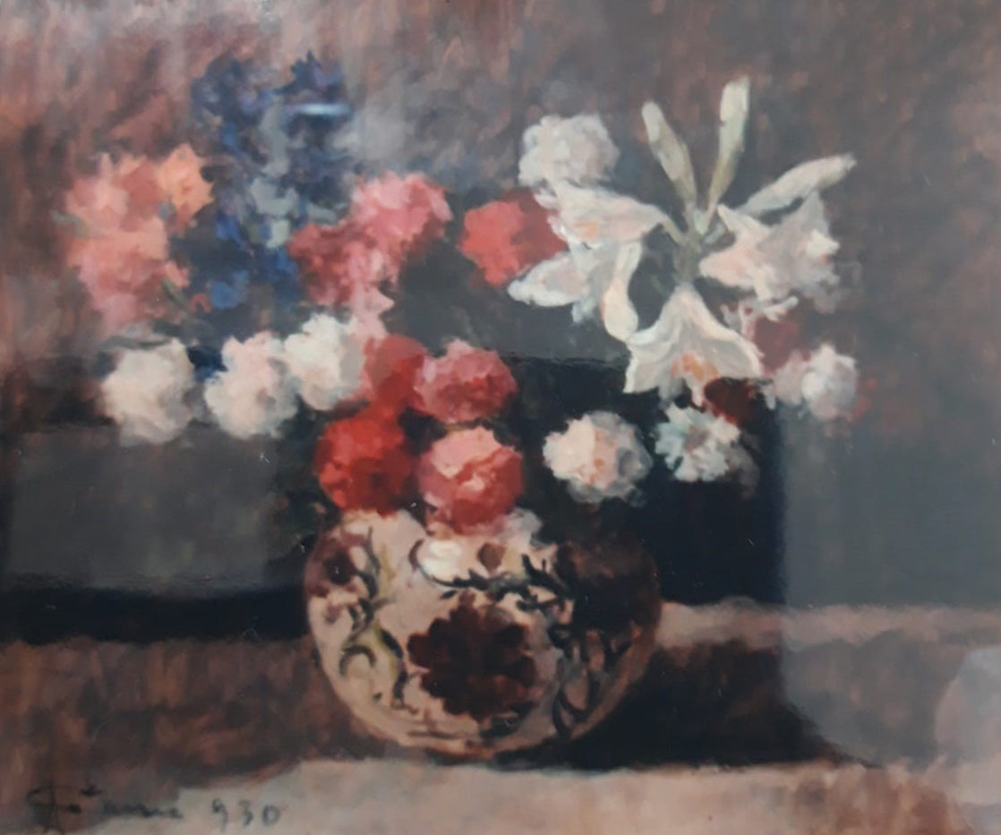 Achille Cattaneo - Jarrón con flores