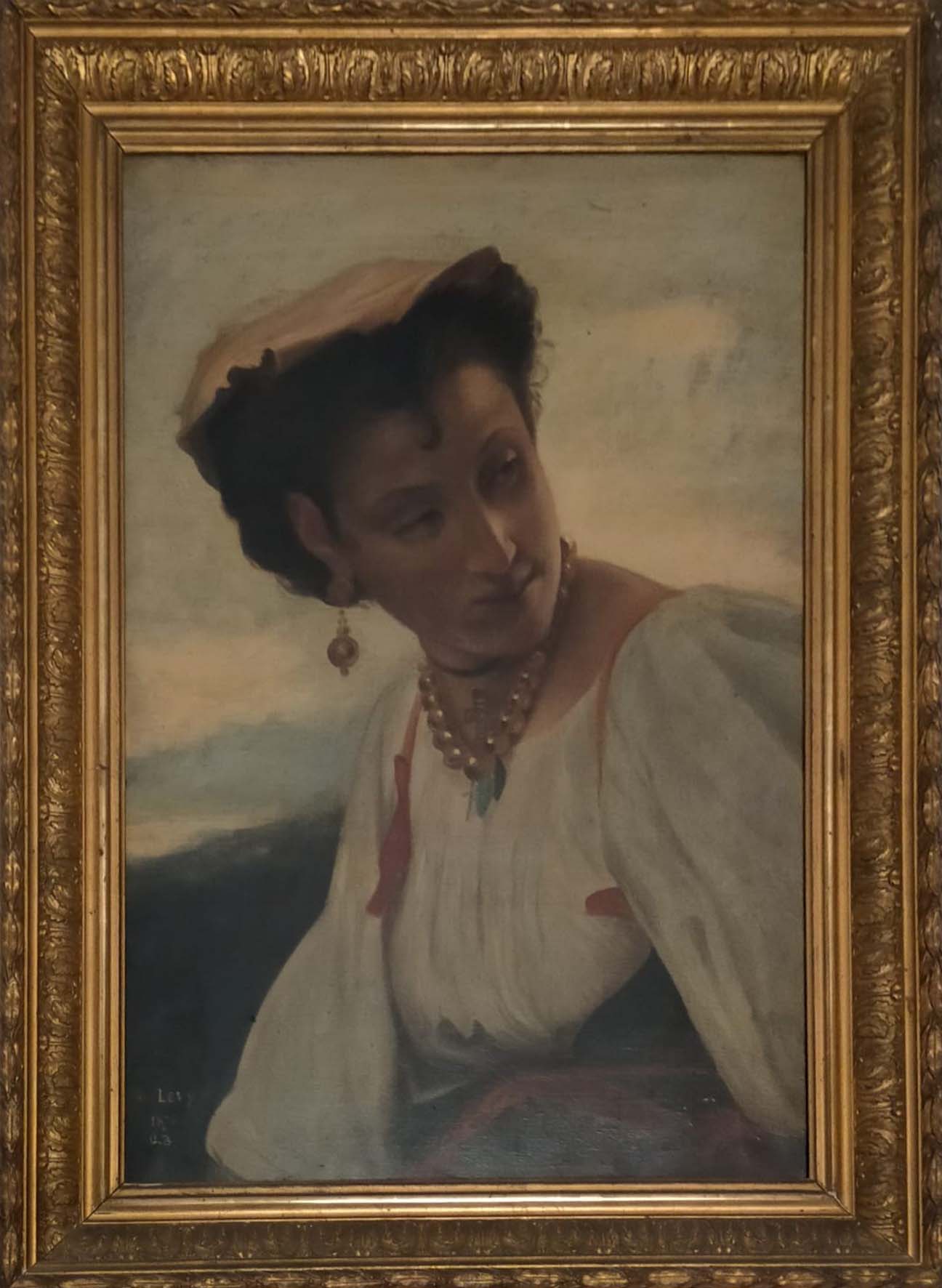 Ritratto a olio su tela attribuito a Emile Levy