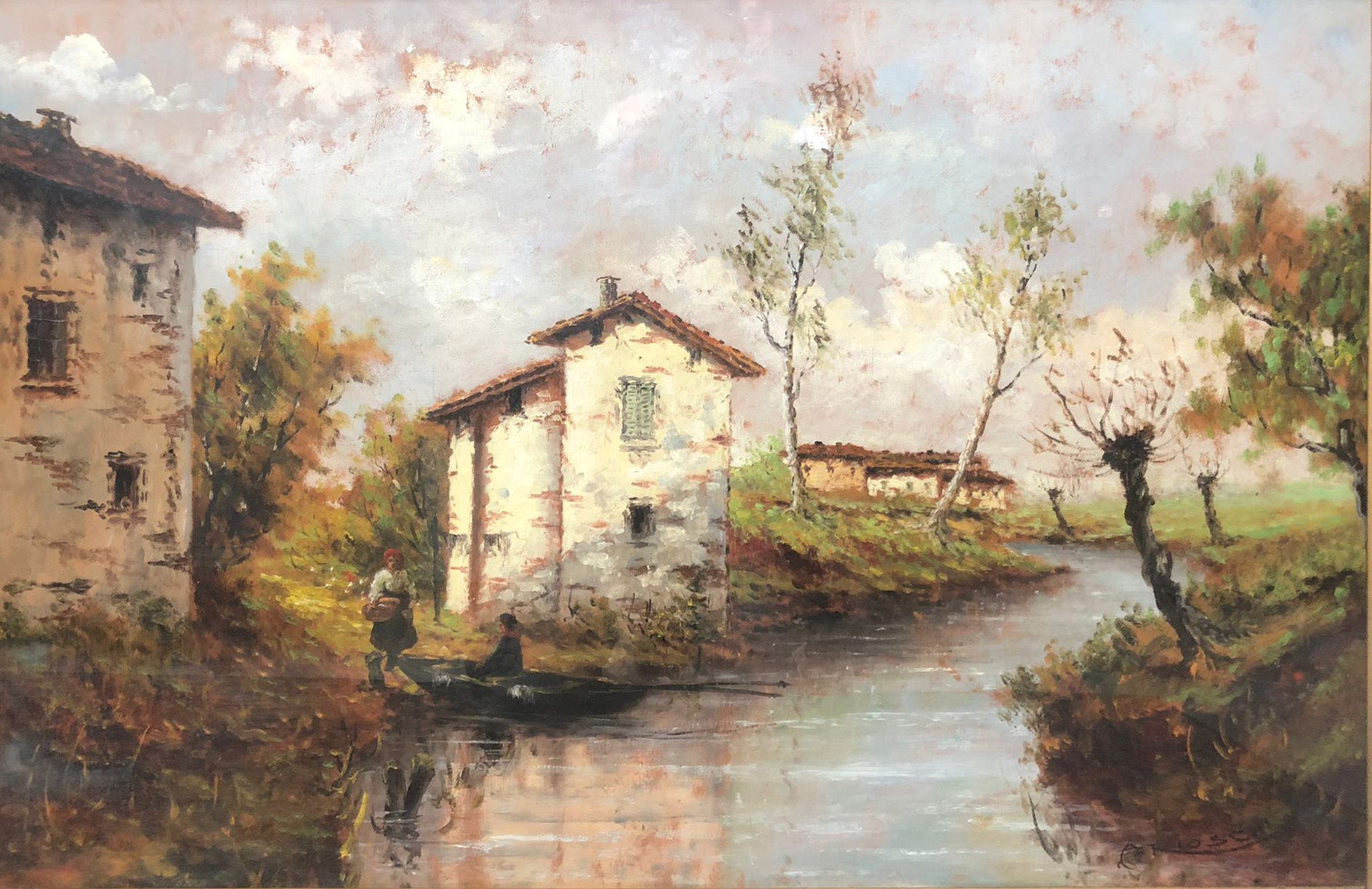 Athos Brioschi - River with houses