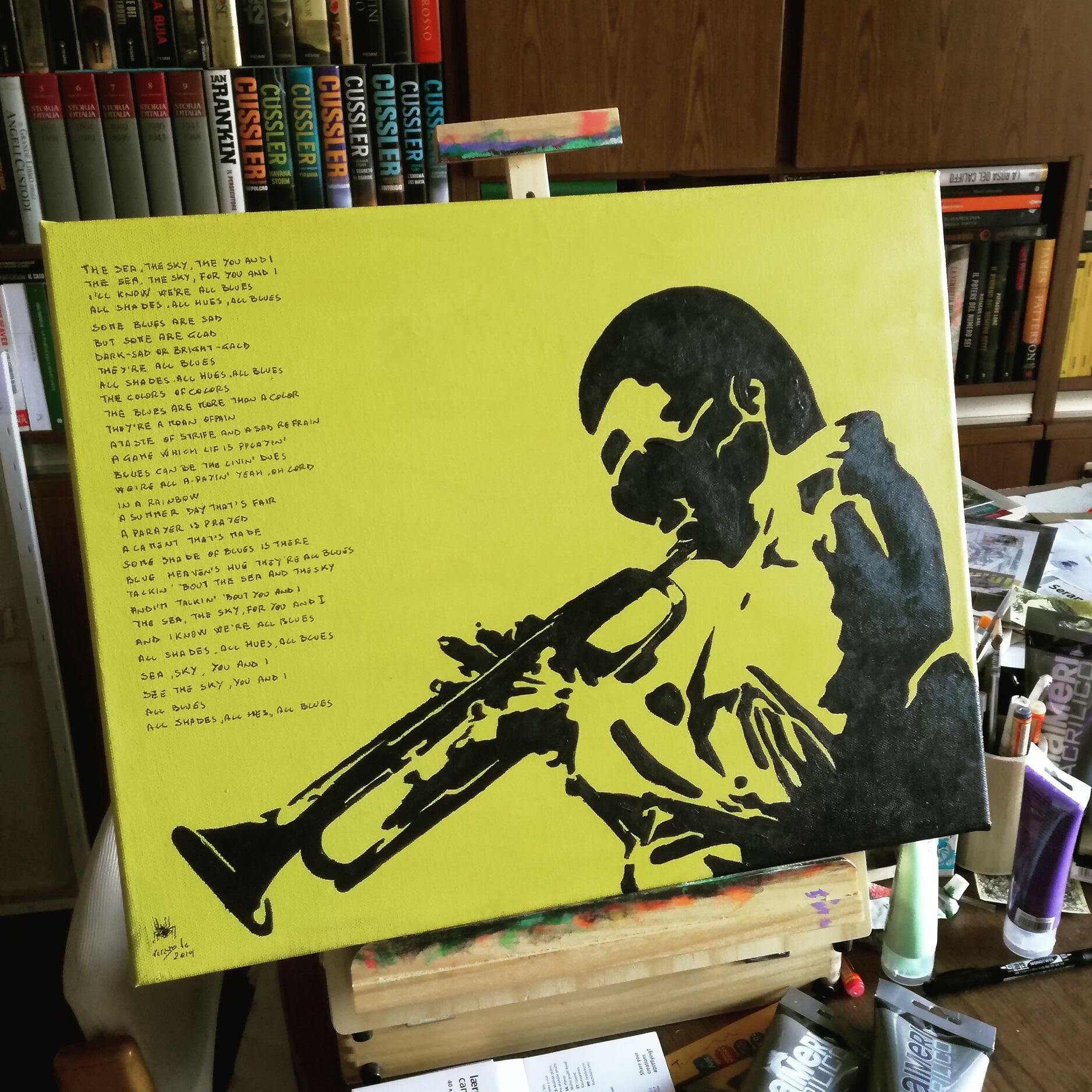 Miles Davis, acrilico su tela di Lorenzo Ragno Celli