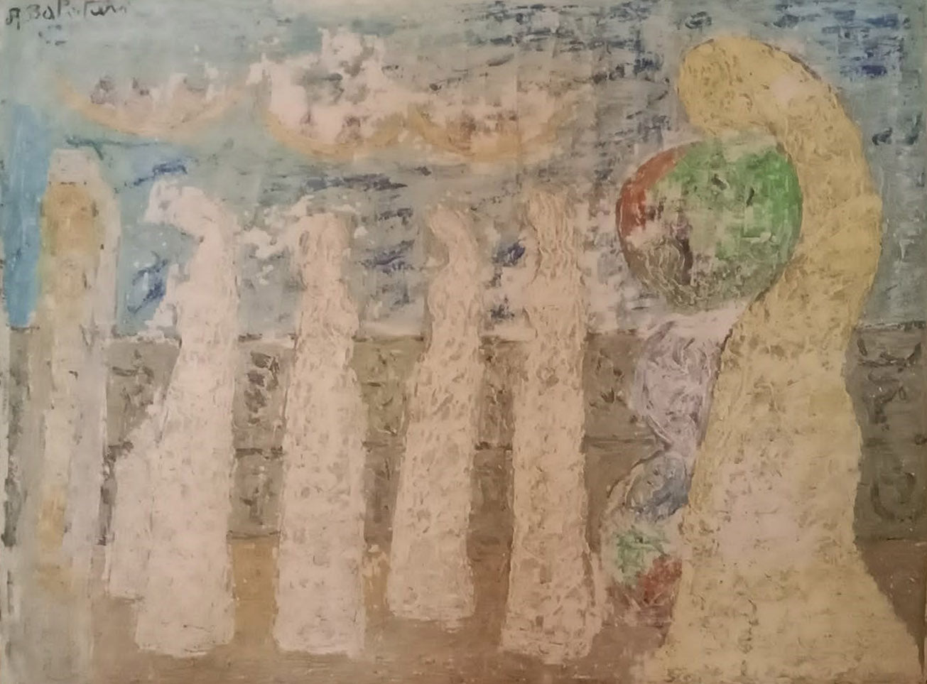 Angelino Balistreri - Seis figuras en blanco