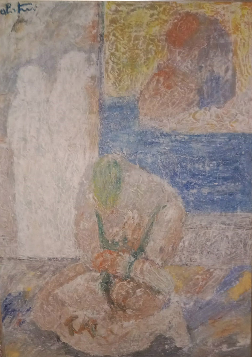 Angelino Balistreri - Seated Figure with Two Figures in White
