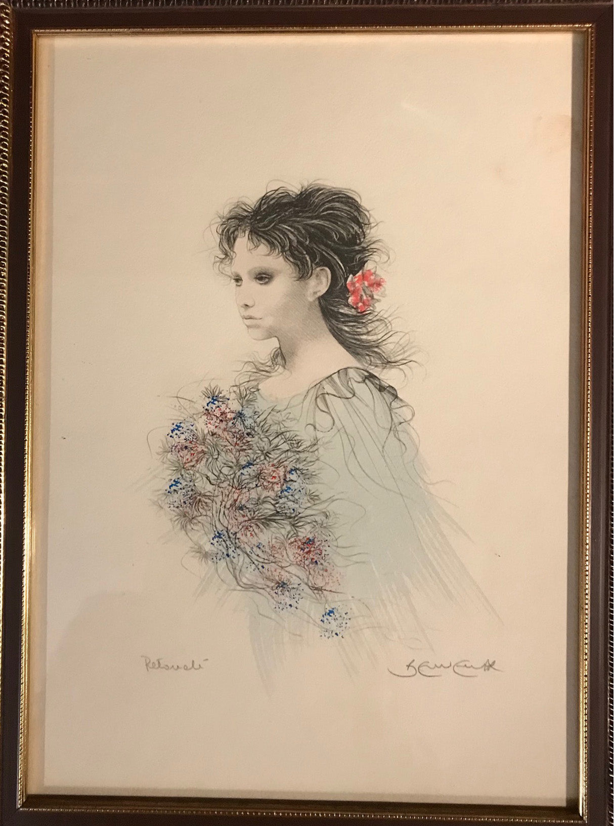 Riccardo Benvenuti - Mujer con una flor en el pelo