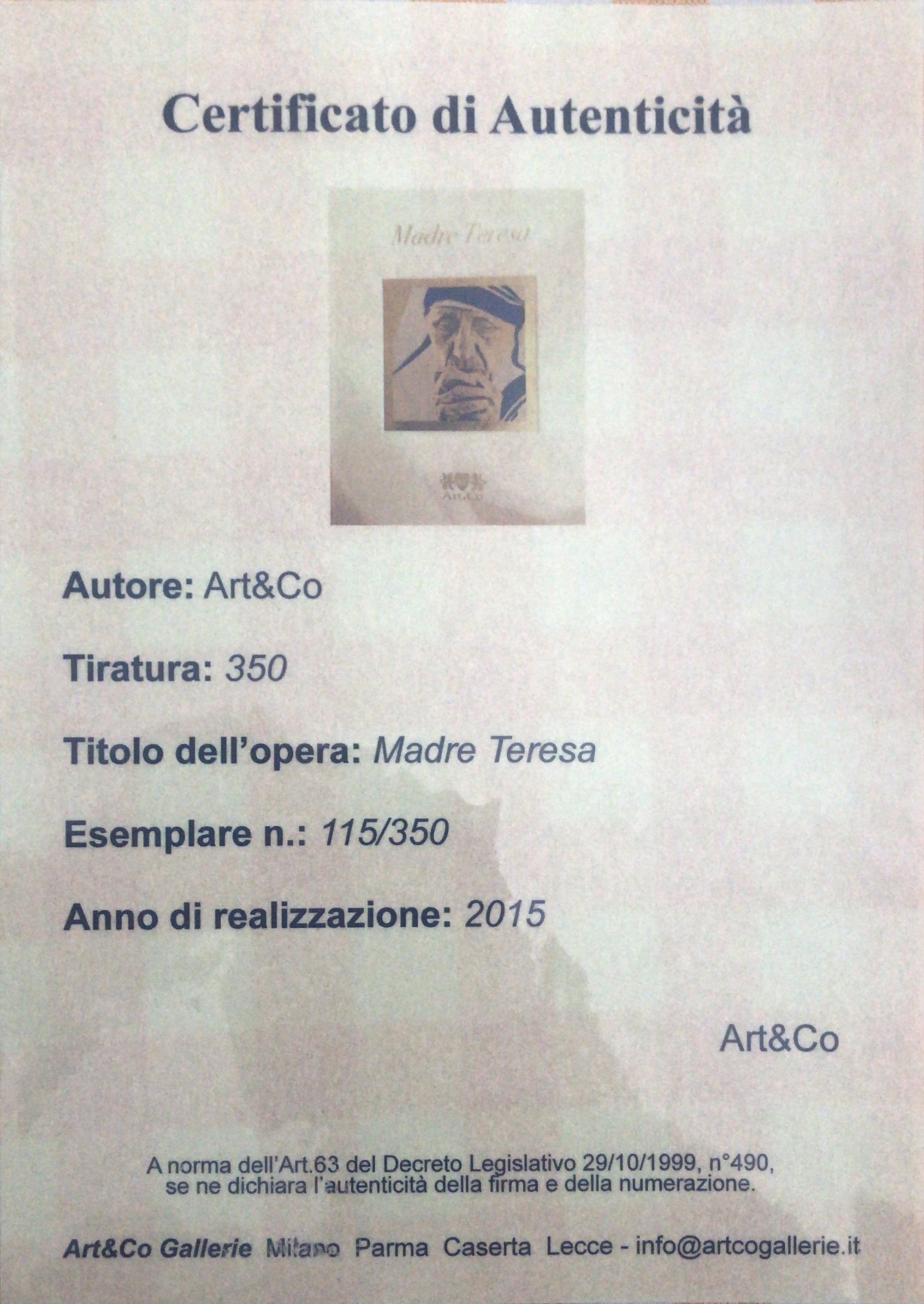 Madre Teresa - Art&Co
