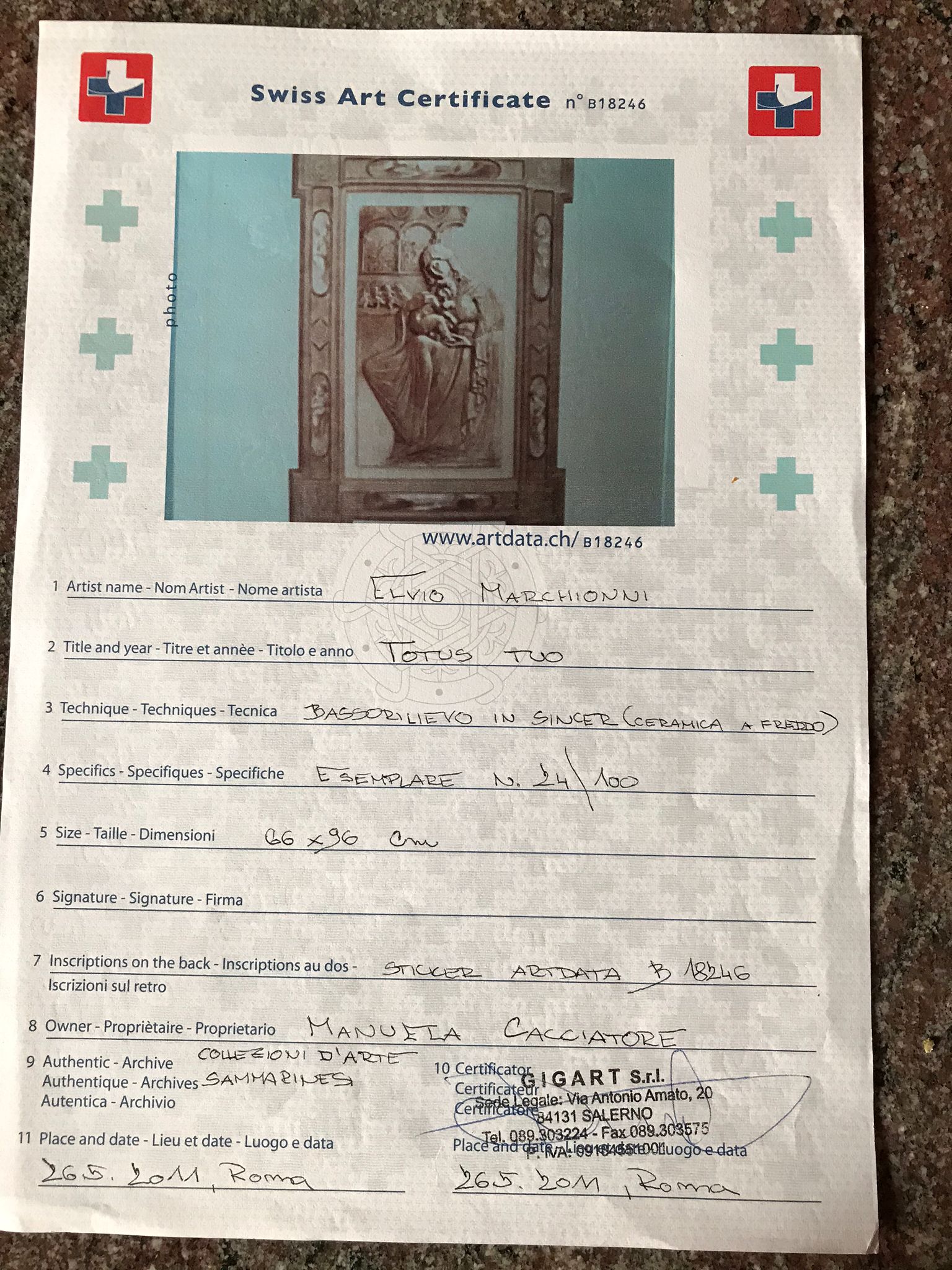 ELVIO MARCHIONNI - TOTUS TUO
