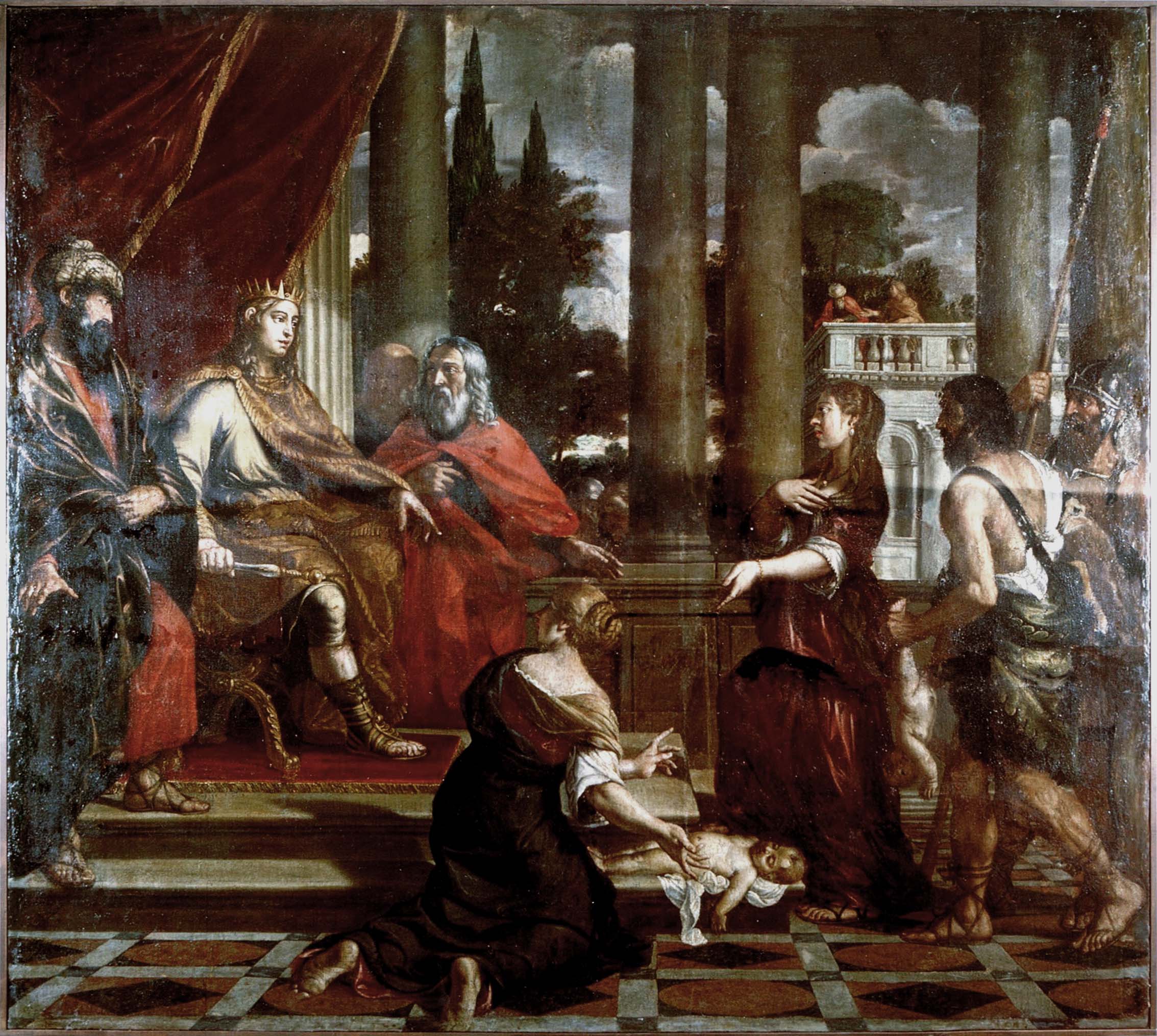 Escuela de Jacopo da Bassano - El juicio del rey Salomón