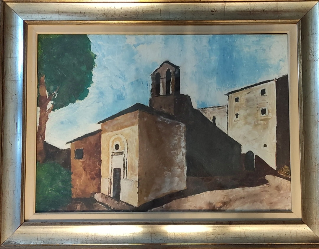 DITTICO ARTISTA SCONOSCIUTO -  CASALE BOSCO E CHIESA ANTICO BOSCO