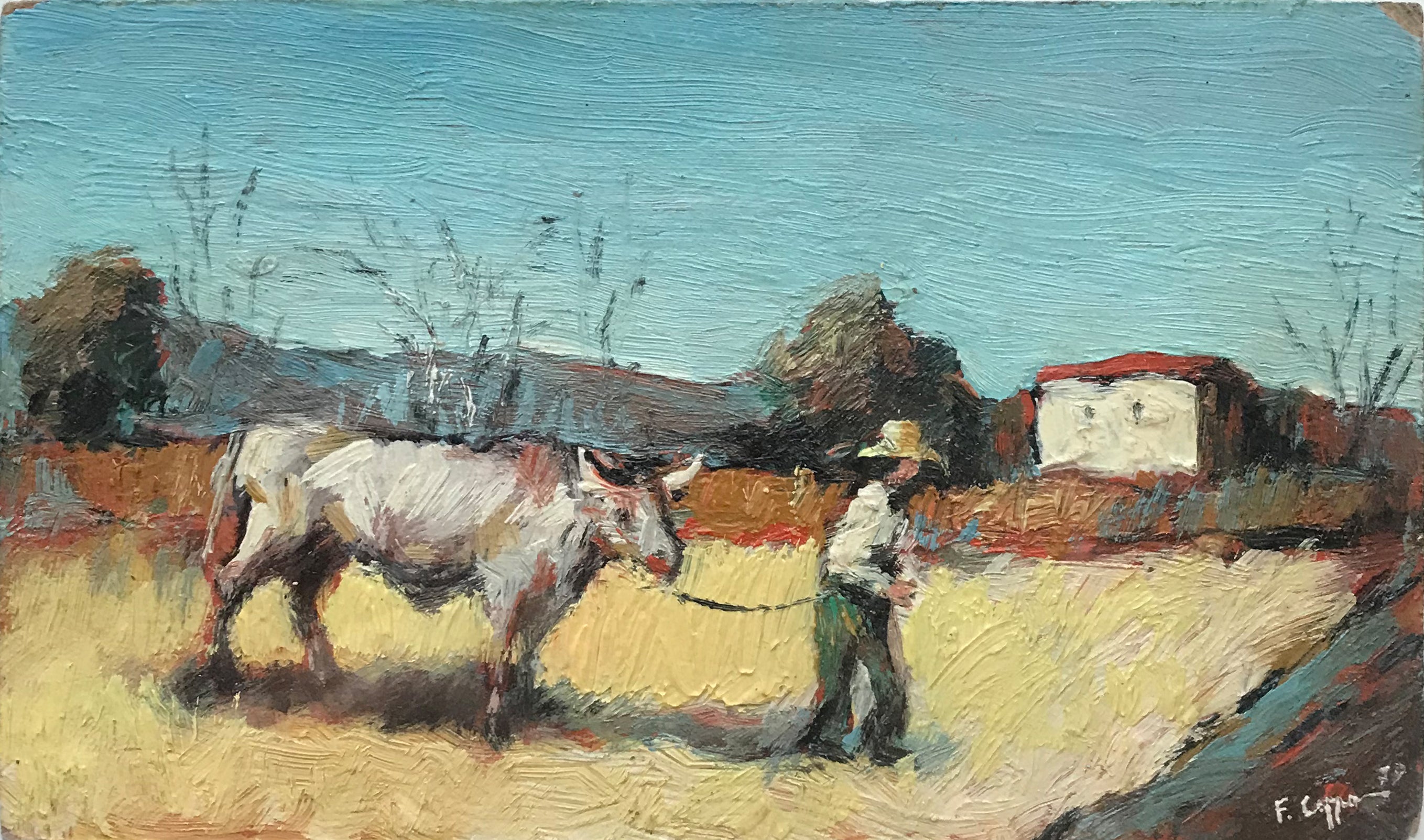 Francesco Coppa - Contadino con bue