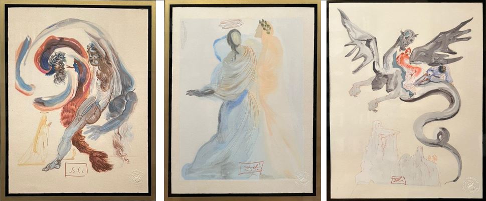 Salvador Dalí - El perezoso/El consuelo de Beatriz/A lomos de Gerión