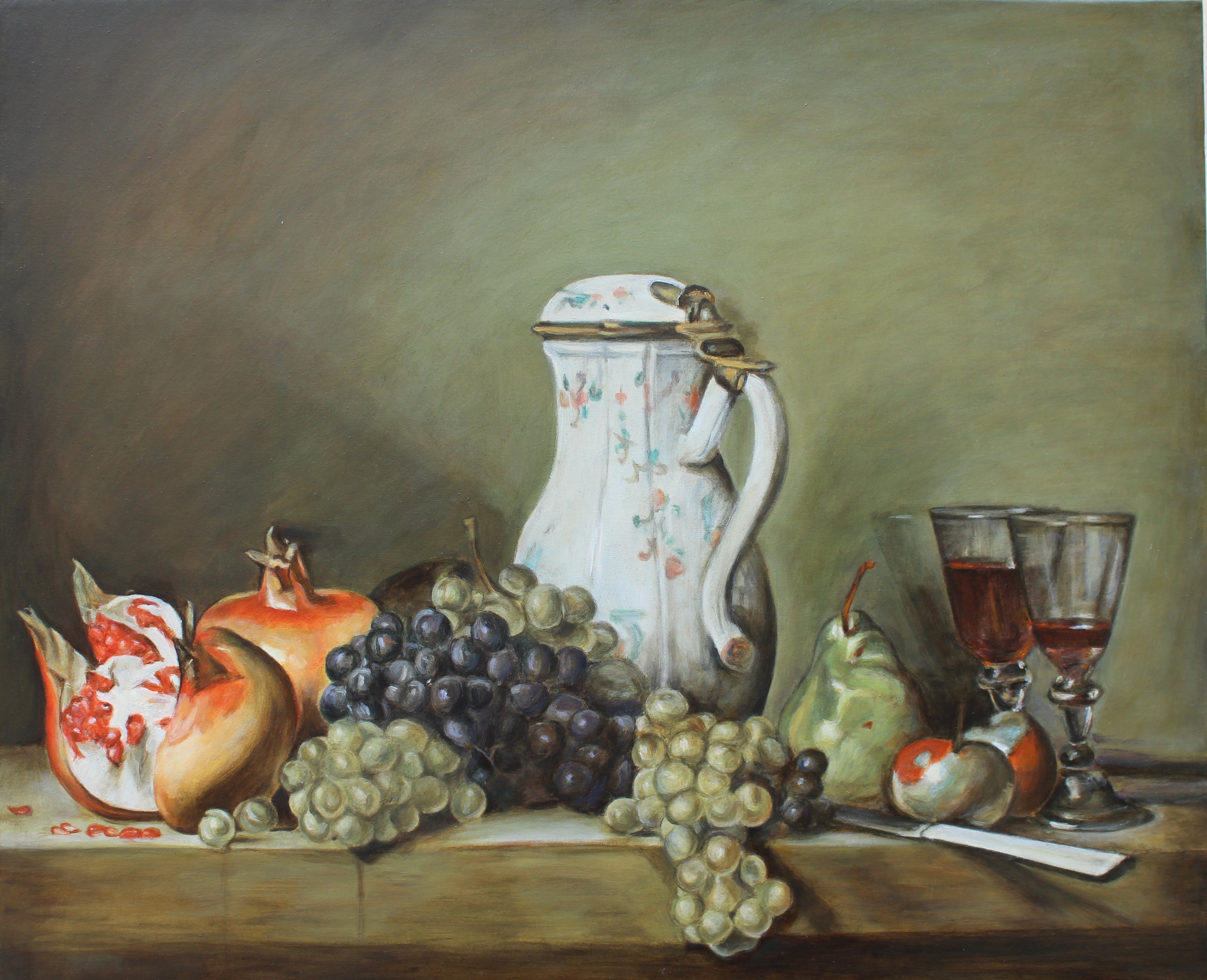 Querida Vida - Homenaje a Chardin - Uvas y granadas