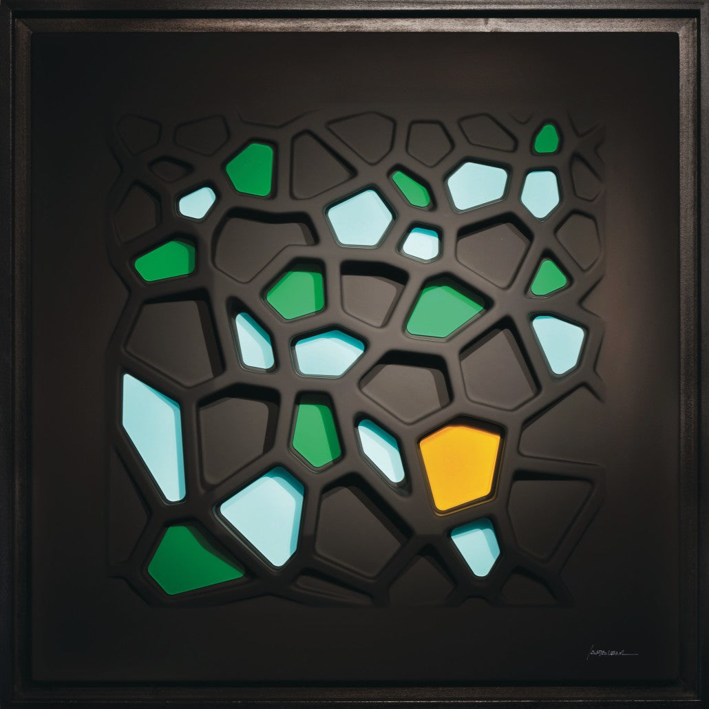 Giuseppe Santalena - Pentagon Black green and aquamarines