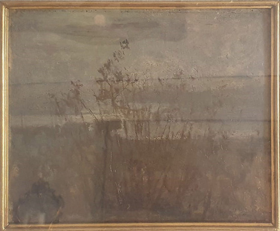 M. Domenico De Bernardi - Efecto de la luz de la luna en el lago de Varese