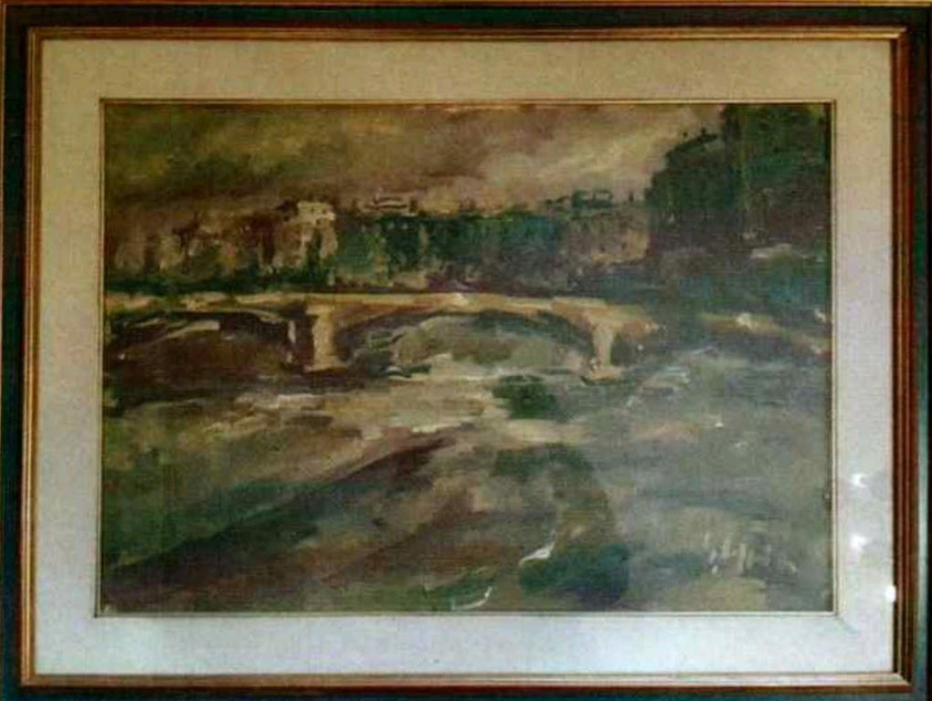 Autor desconocido - Vista al mar con puente