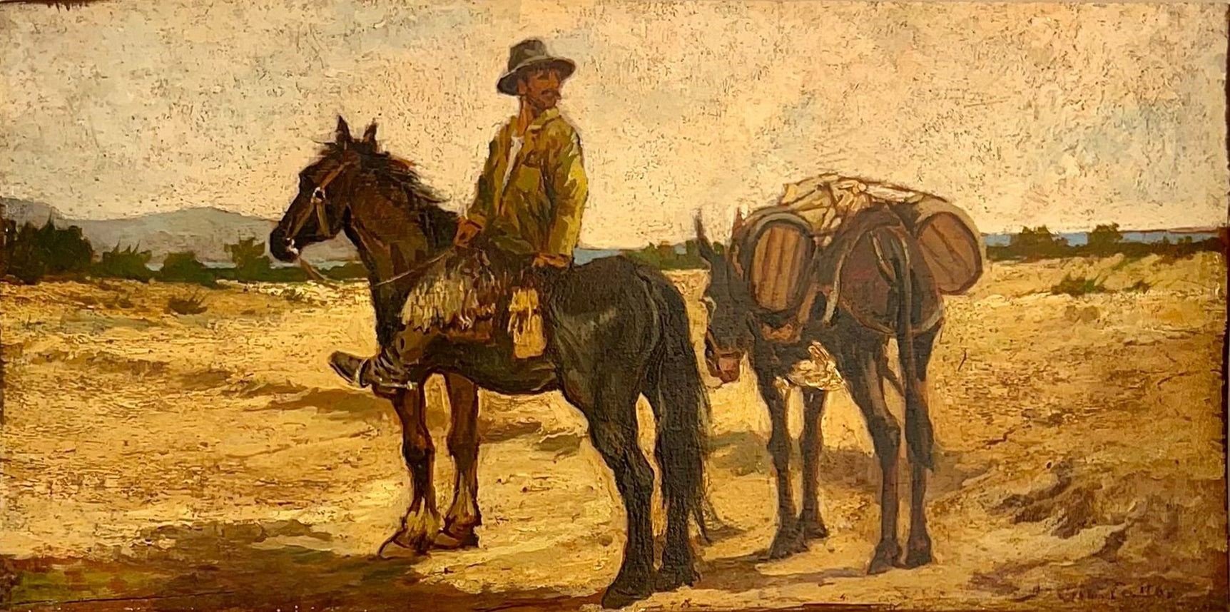Giovanni Fattori - Knight with Mule, Cowboy, and Donkey