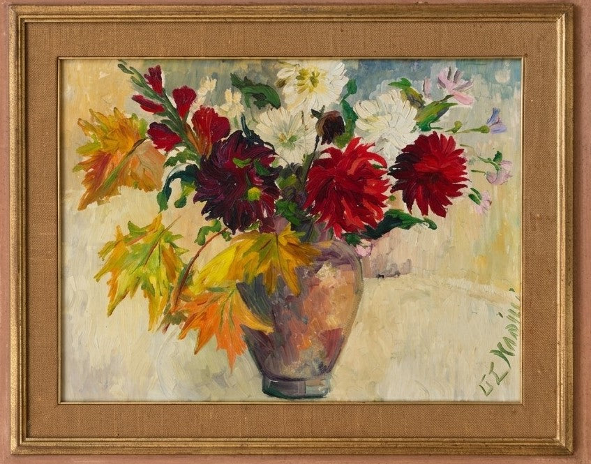 Marilli - Senza titolo (fiori) - Olio su tela