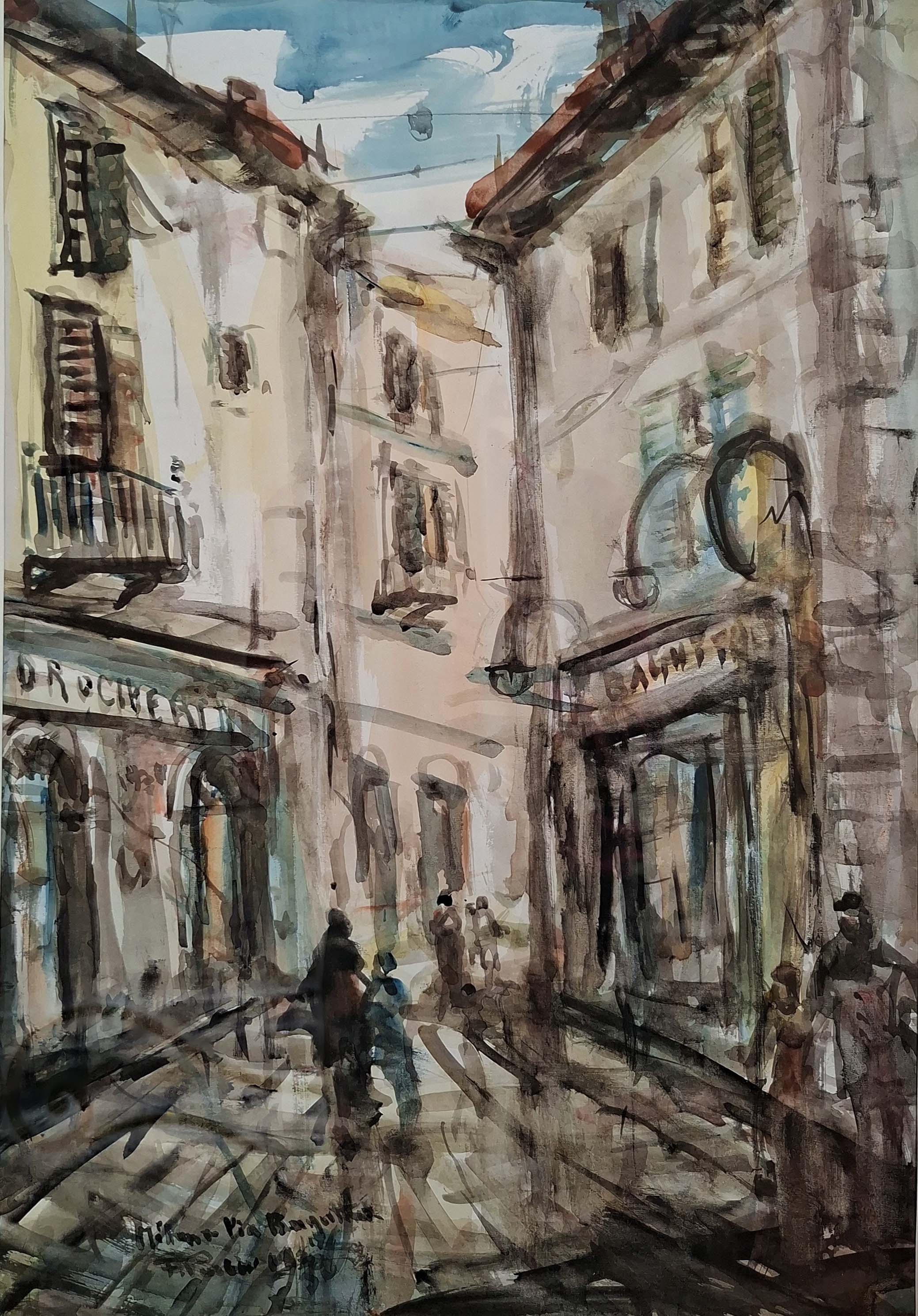Milano Via Bagutta – Acquerello – Francesco Paolo Puccio