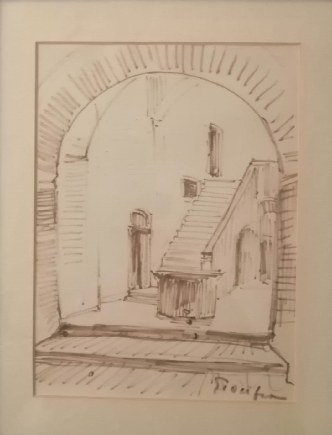 VIEW OF THE COURTYARD OF THE BISHOP'S PALACE OF RIETI - ORTENSIO GIONFRA