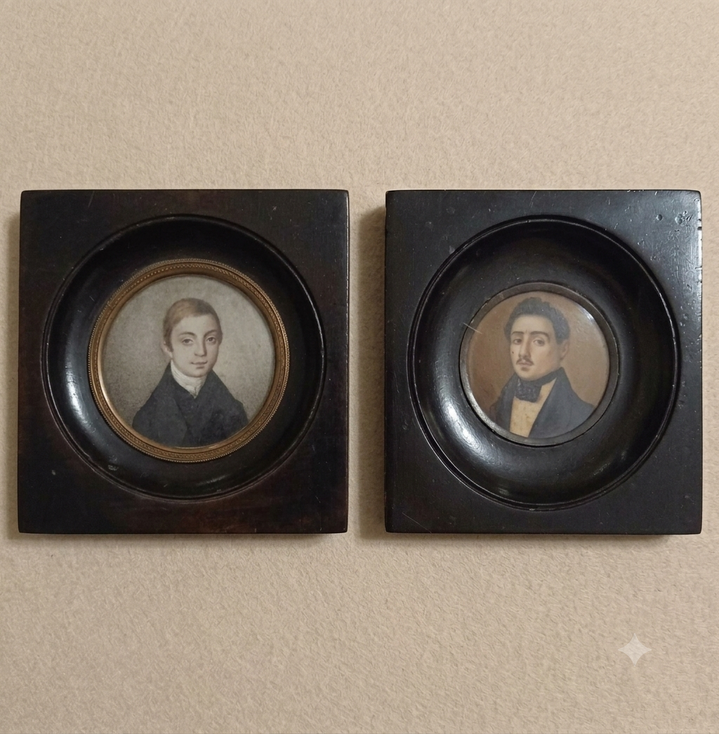 Ritratti in miniatura anonimi ad acquerello