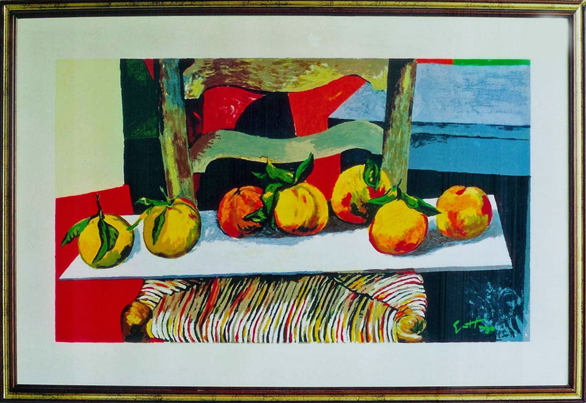 Renato Guttuso - Naranjas en una silla