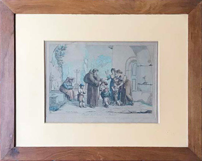 Bartolomeo Pinelli - Ermitaño besando una reliquia