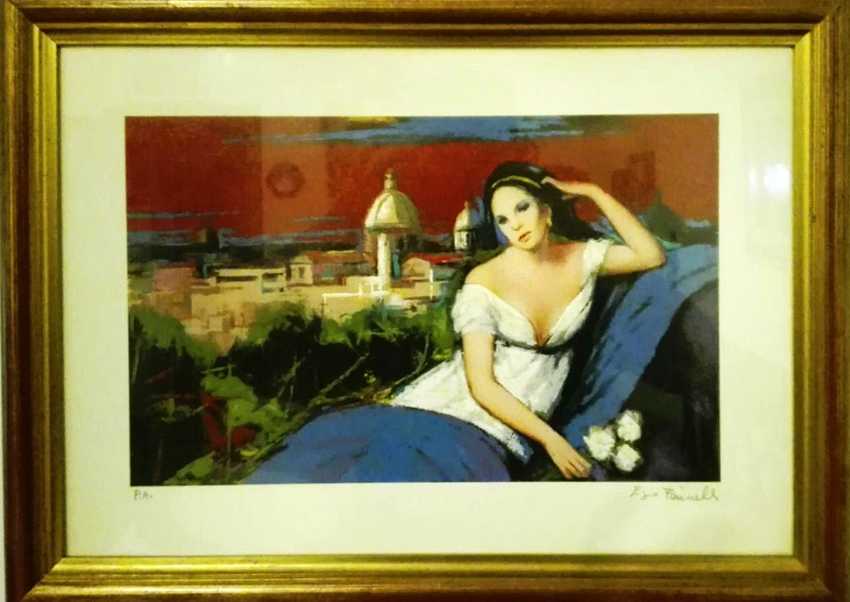 Ezio Farinelli - Donna sdraiata con telo