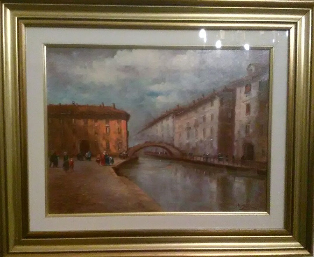Arnaldo Galvan - Milano ieri "Naviglio San Marco"