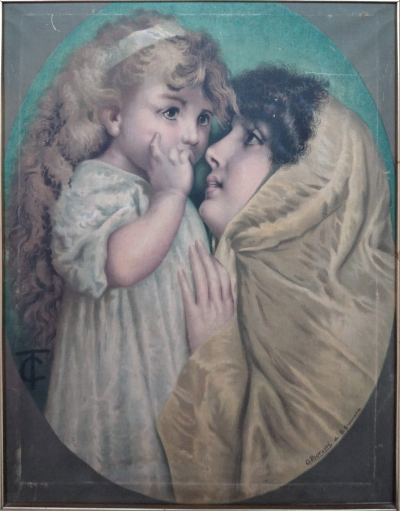 Antonio Borsari - Donna con bambina