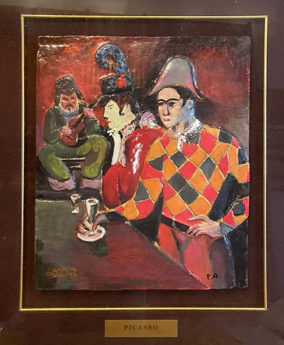 De Pablo Picasso - Arlequín con vaso