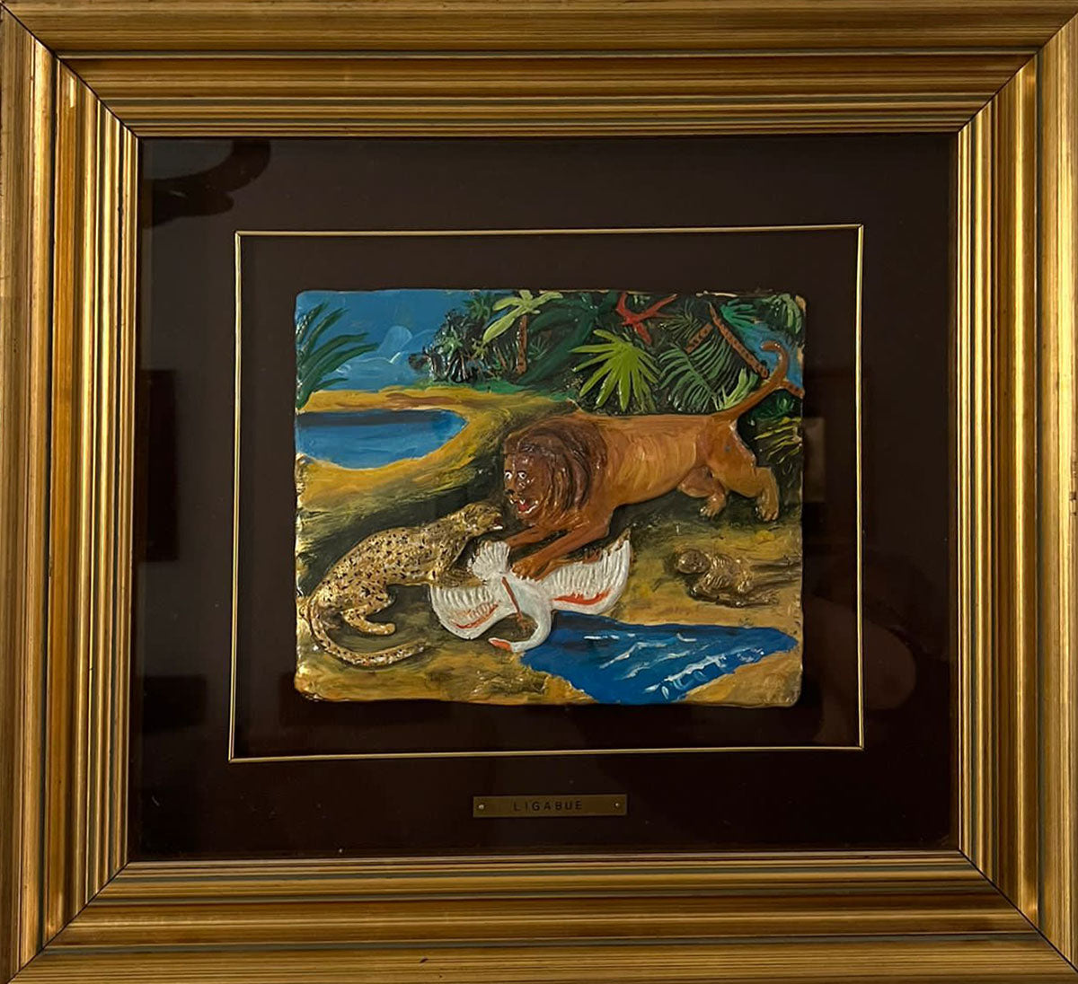 Antonio Ligabue - Lion Fighting a Leopard