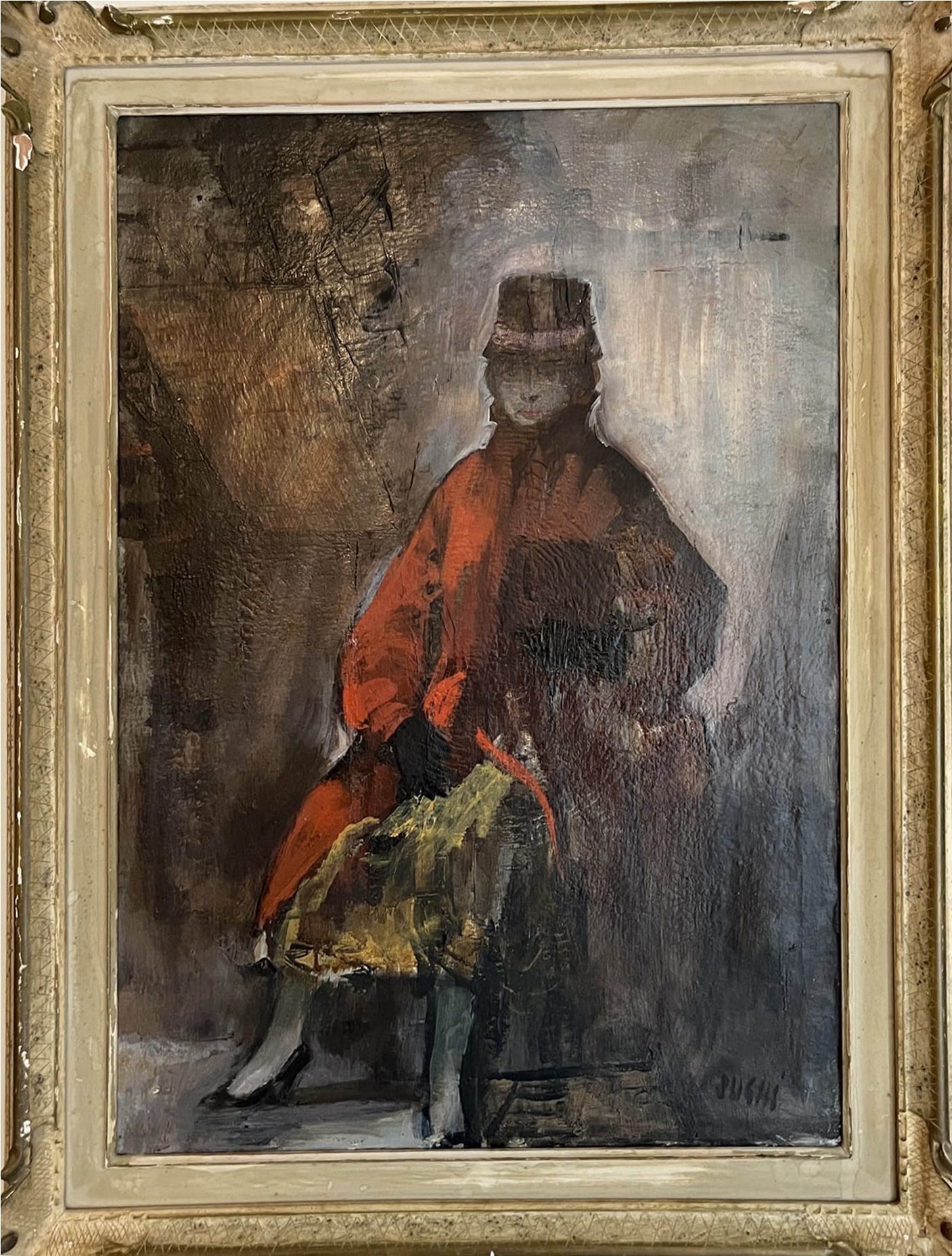 Alberto Sughi - Figure with a Red Coat