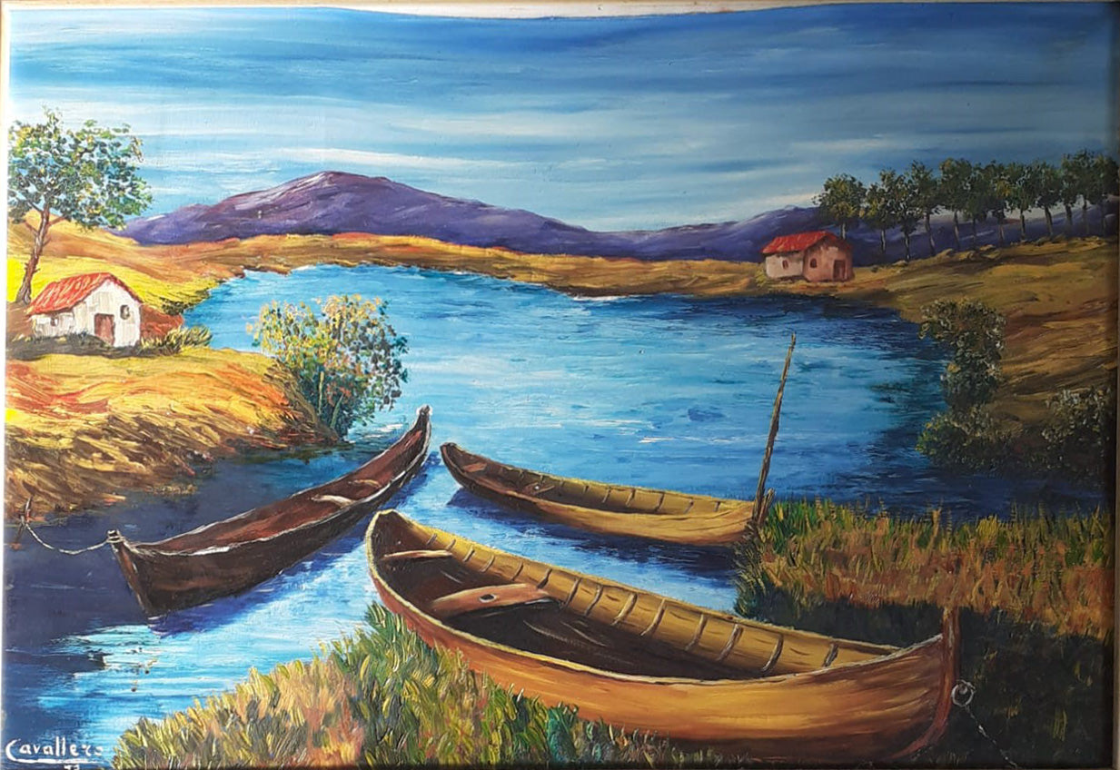 Pietro Cavallero - Paesaggio con barche