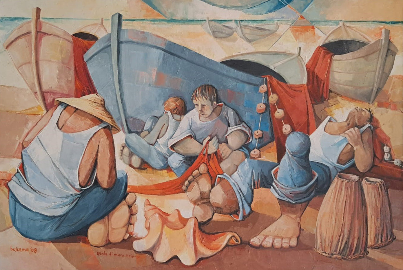 Angelo Buscema - Gente de mar en reposo