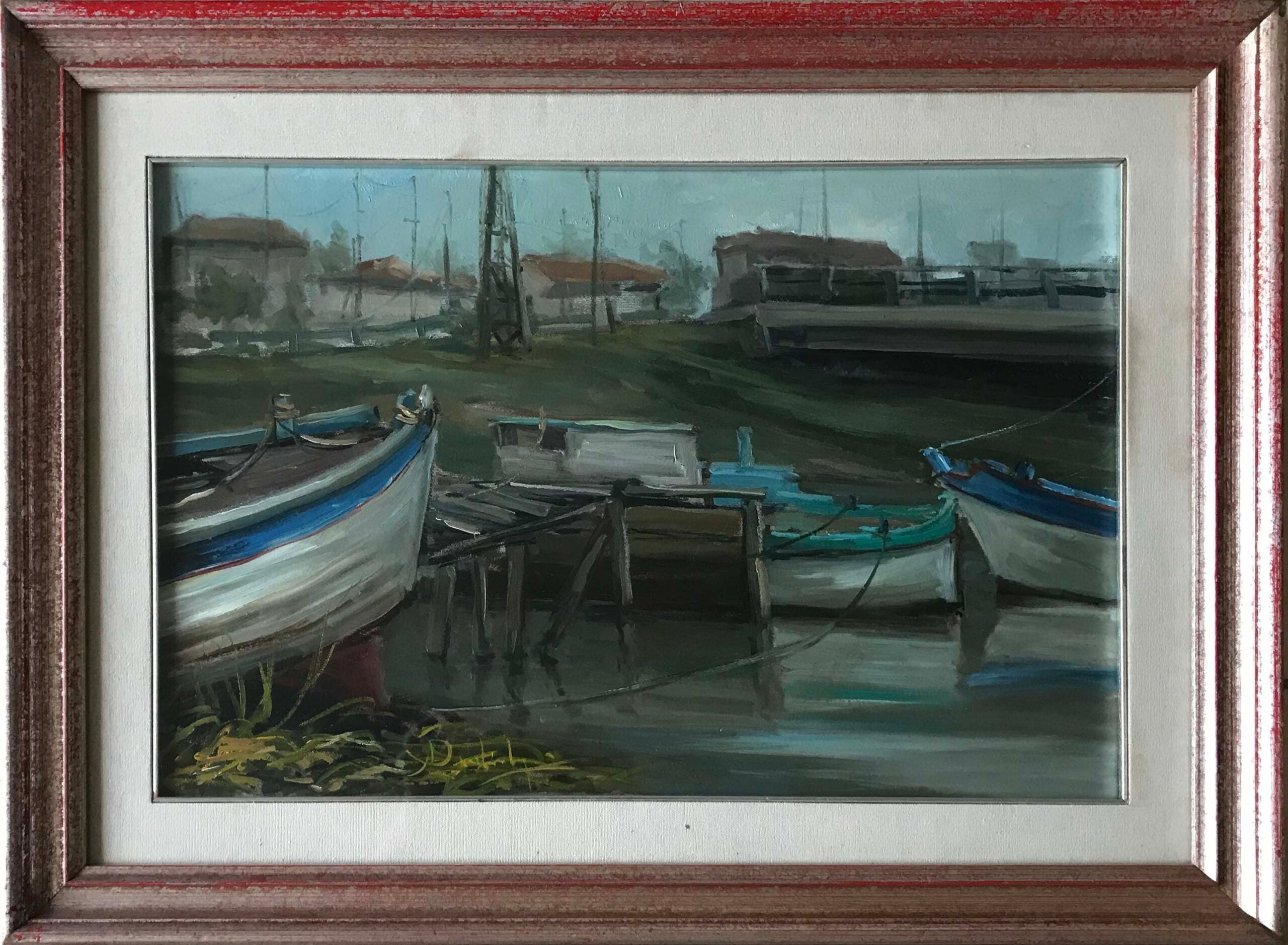 Aurelio Barbalonga - Boats on the River