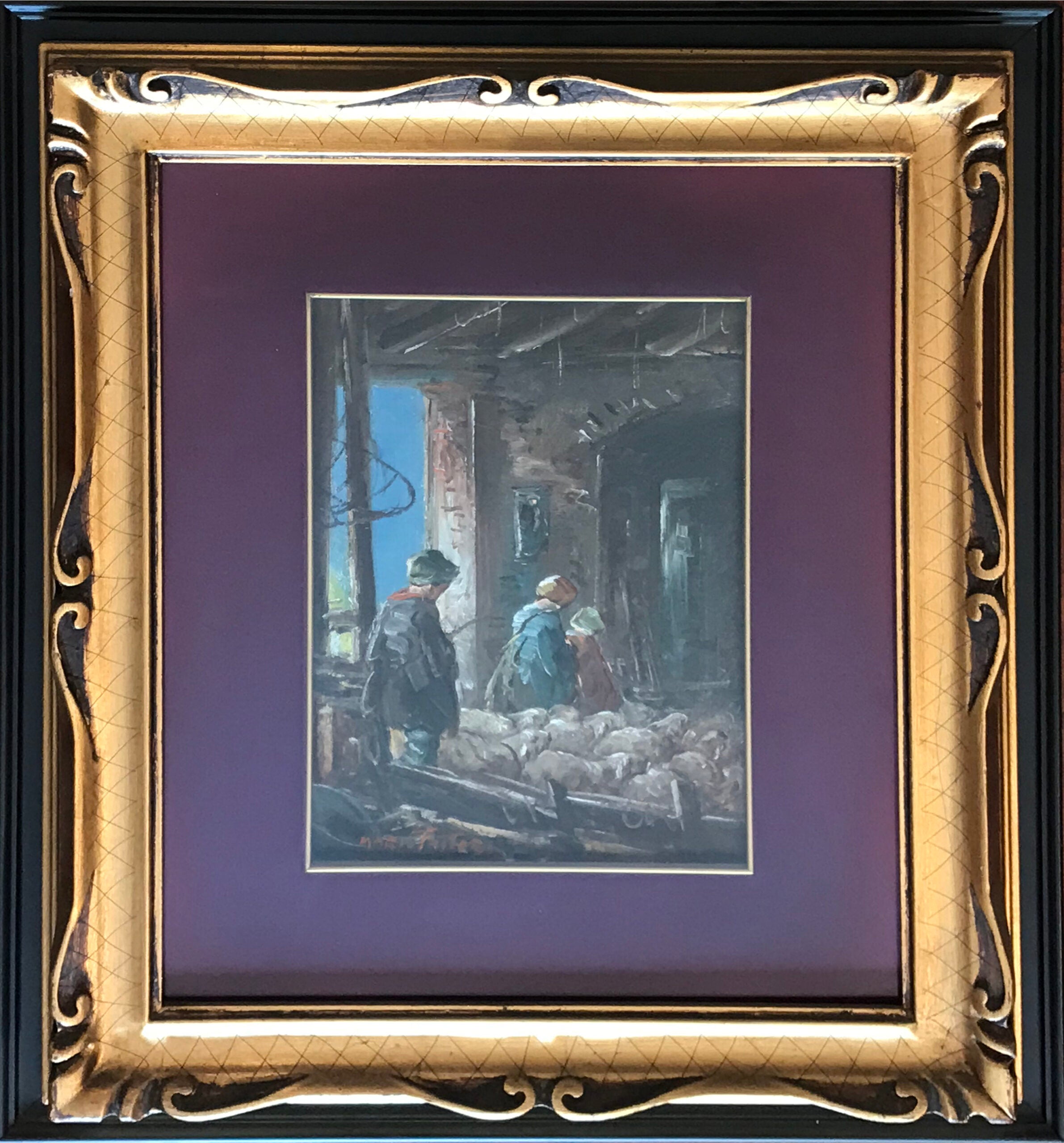 Mario Fattori - Interior of a Sheepfold
