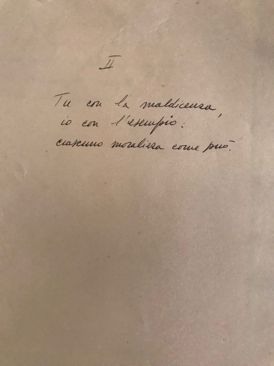 Domenico Purificato - Manuscript of the work The Moralist - Epigrams