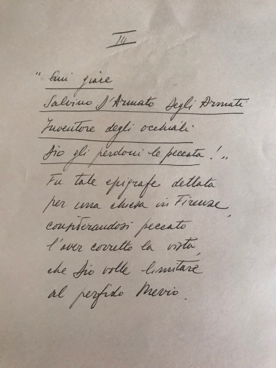 Domenico Purificato - Manuscript of the work The Moralist - Epigrams