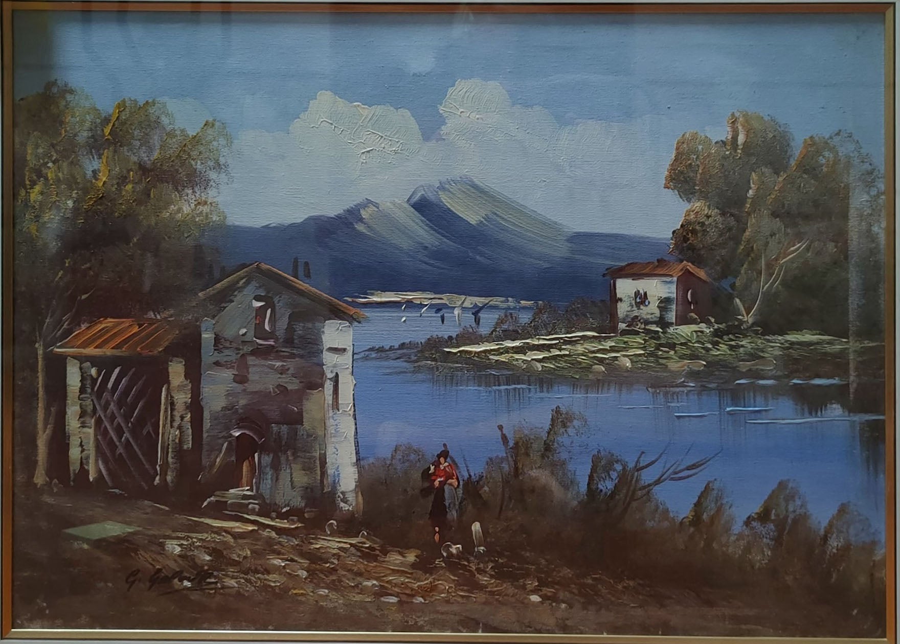 Autore Sconosciuto - Senza titolo (Casa sul fiume)