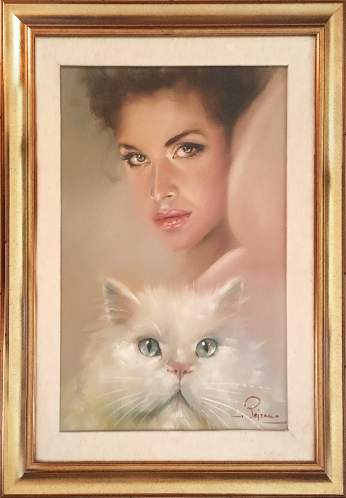 Gastone Peirano - Donna con gatto