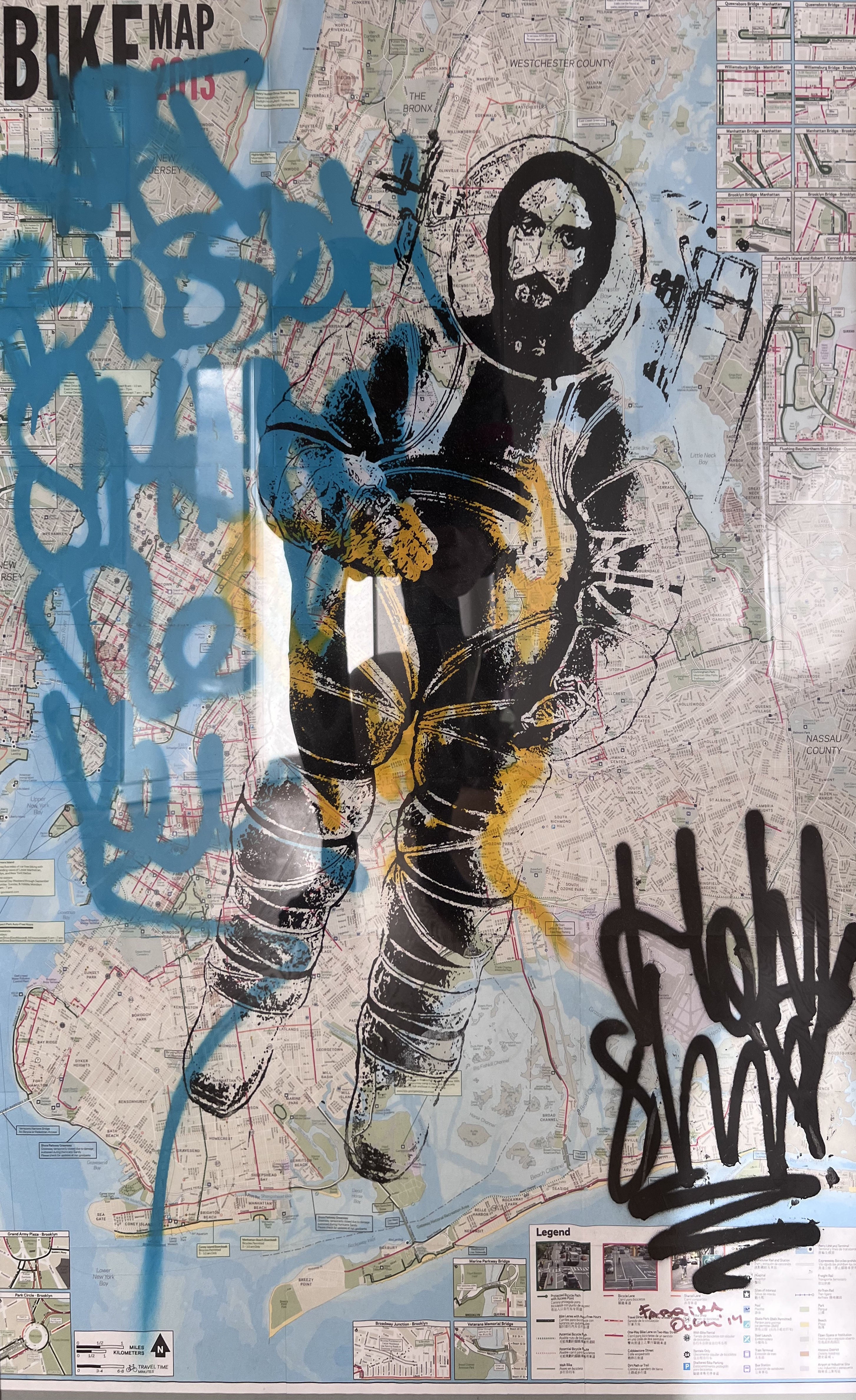 Fabrika Ouch - Senza titolo (Cristo astronauta su Bike Map)