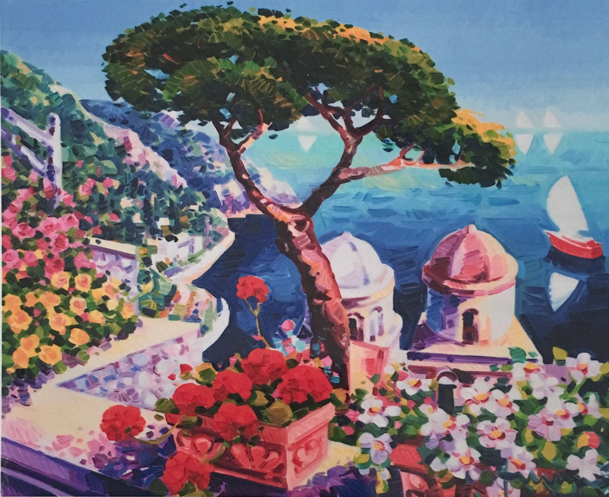 Athos Faccincani - E noi che guardiamo dalla barca rossa guardiamo Ravello