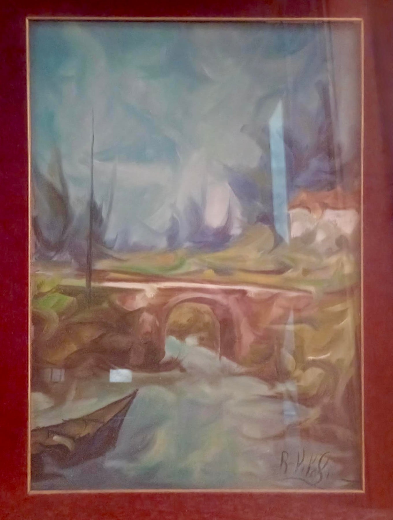 Paesaggio a olio su tela di Romano Vitali