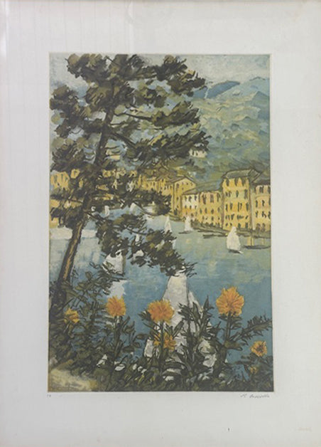 Michele Cascella - Barcos en Portofino