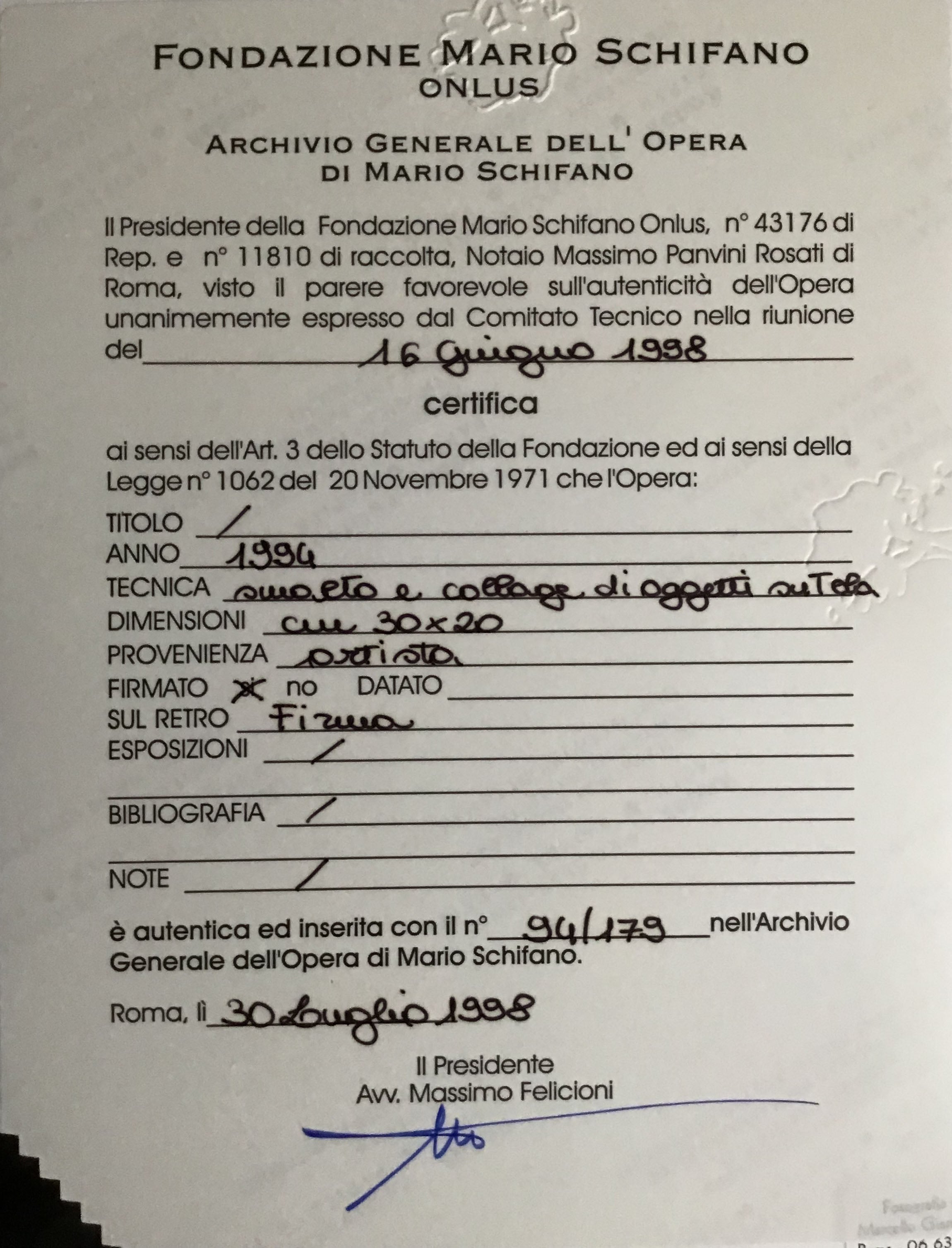 Mario Schifano - Senza titolo