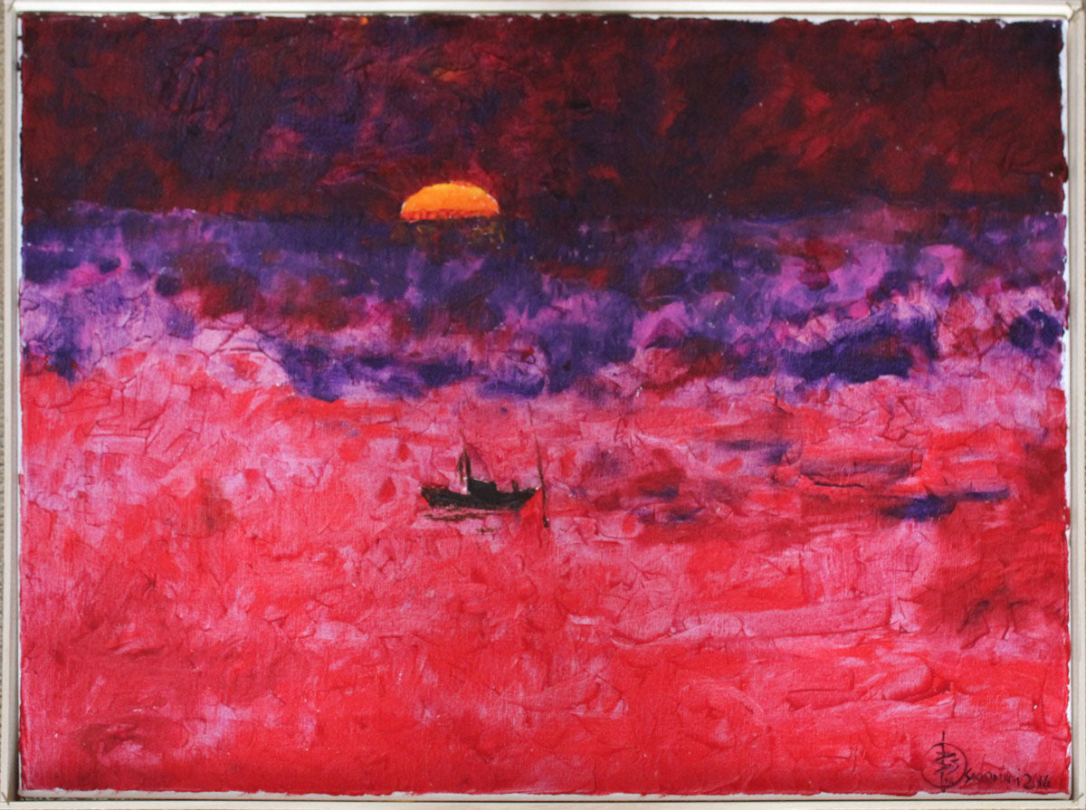 Giuseppe Saccomani - Tramonto in barca