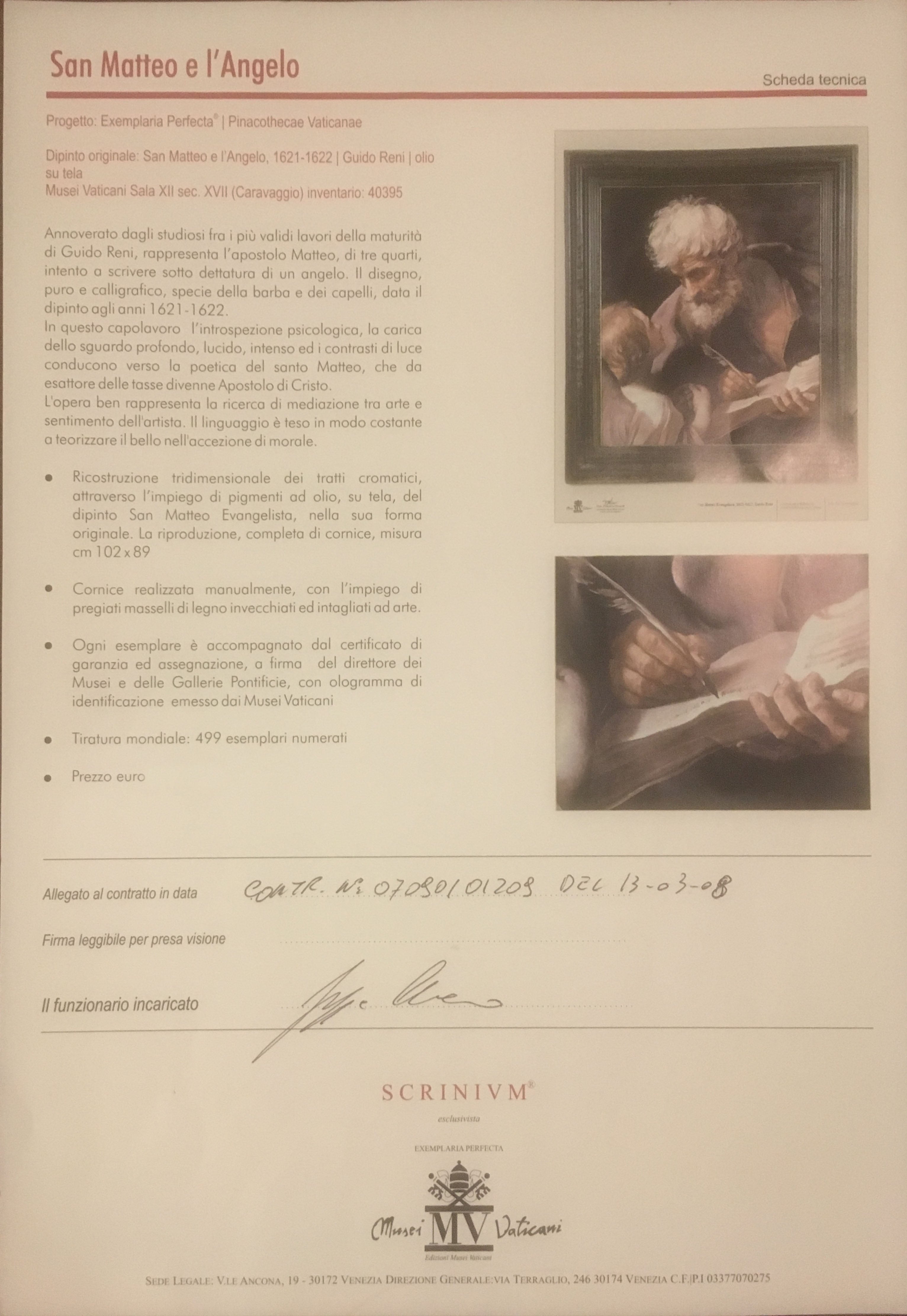 Reproduction from Guido Reni - Saint Matthew and the Angel