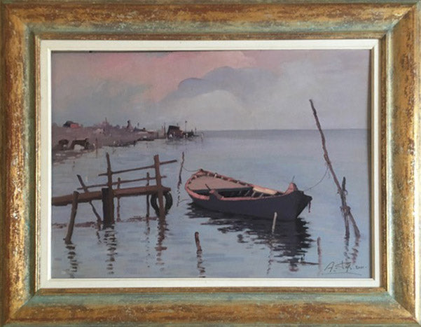 Alfonso Papi - Calambrone with boat