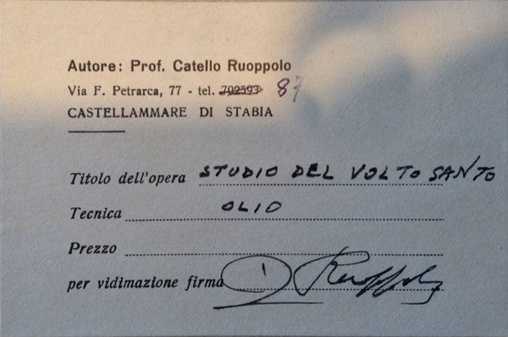 Catello Ruoppolo - Studio per il volto santo