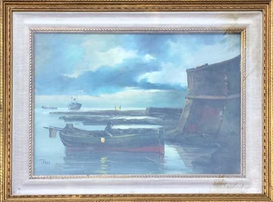 Dietro l'accademia, olio su tela di Luciano Torsi