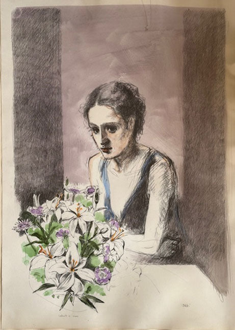 Alberto Sughi - Girl with Flowers