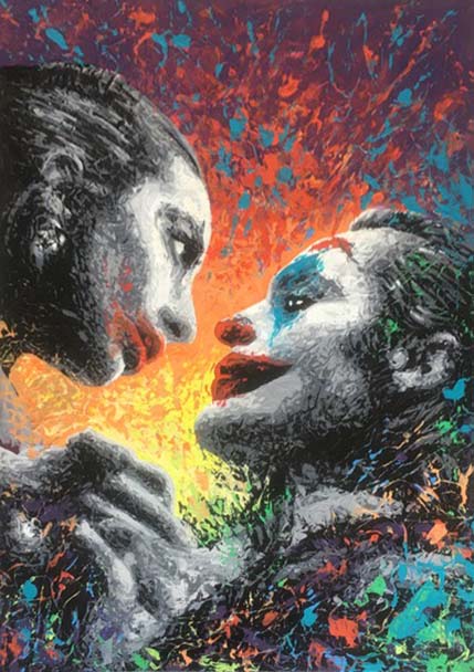 Il bacio, tecnica mista figurativa di Valerio De Cristofaro